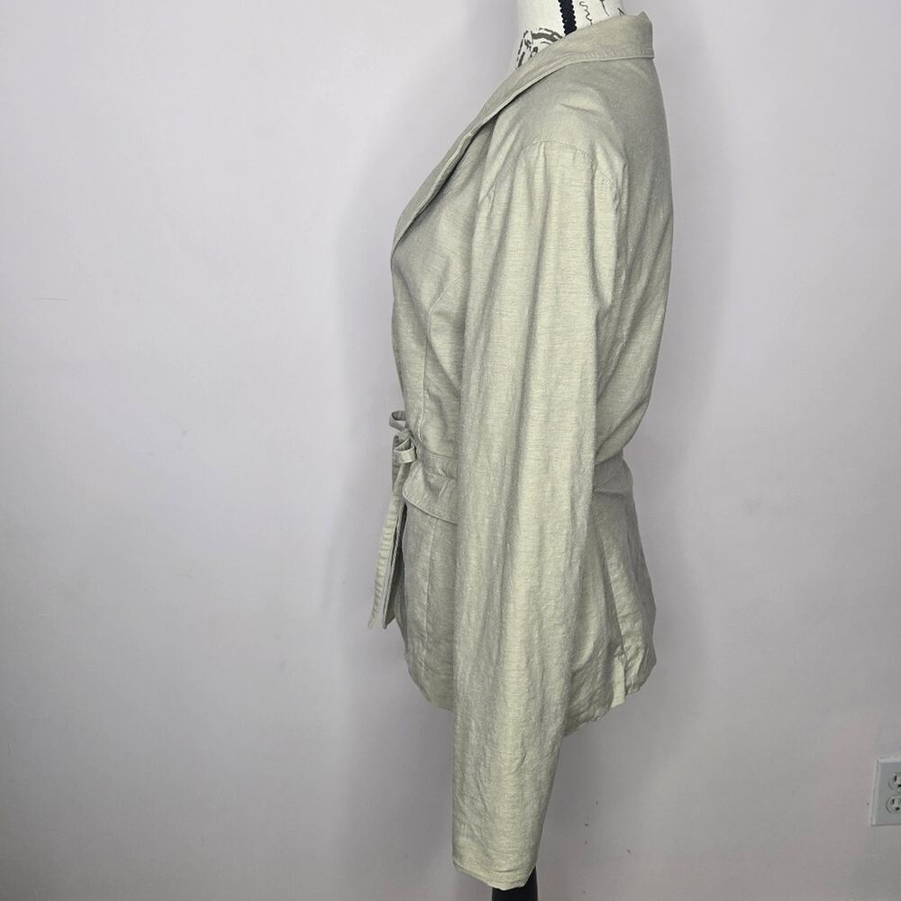 George Stretch Women's Khaki 2-Button Blazer With Tie at Waist Size 12 - Picture 5 of 14